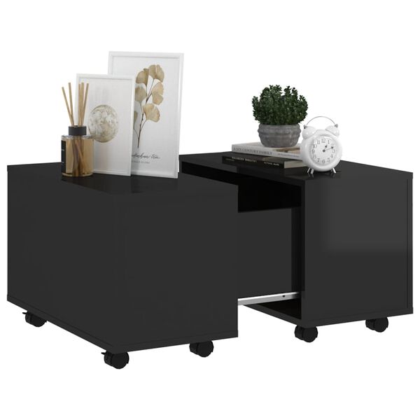 vidaXL Coffee Table High Gloss Black 60x60x38 cm Engineered Wood