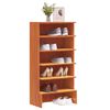 vidaXL Shoe Cabinet Wax Brown 52x30x104 cm Solid Wood Pine
