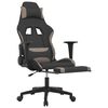 vidaXL Massage Gaming Chair with Footrest Black and Taupe Fabric