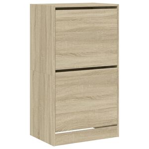 vidaXL Shoe Cabinet with 2 Flip-Drawers Sonoma Oak 60x42x108 cm