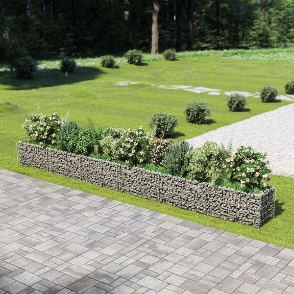 vidaXL Gabion Raised Bed Galvanised Steel 540x50x50 cm