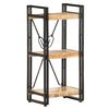 vidaXL 3-Tier Bookcase 40x30x80 cm Solid Mango Wood