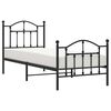 vidaXL Metal Bed Frame without Mattress with Footboard Black 90x200cm