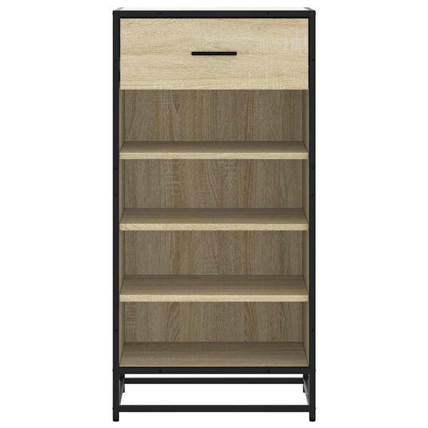 vidaXL Shoe Rack Sonoma Oak 48x38x97.5 cm Engineered Wood