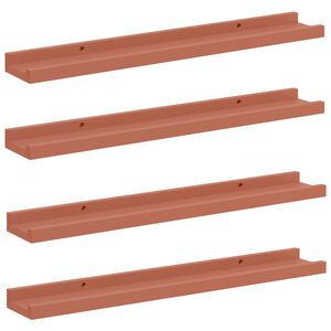 vidaXL Wall Shelf 4 pcs Red 60 x 9 x 3 cm Engineered Wood