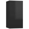 vidaXL TV Cabinets 2 pcs High Gloss Black 30.5x30x60 cm Engineered Wood