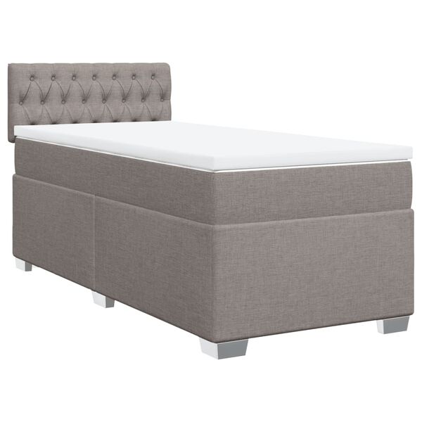 vidaXL Box Spring Bed with Mattress Taupe 90x200 cm Fabric