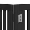 vidaXL Dog Gate with Door Foldable 6 Panels Black 480 cm Poplar Wood