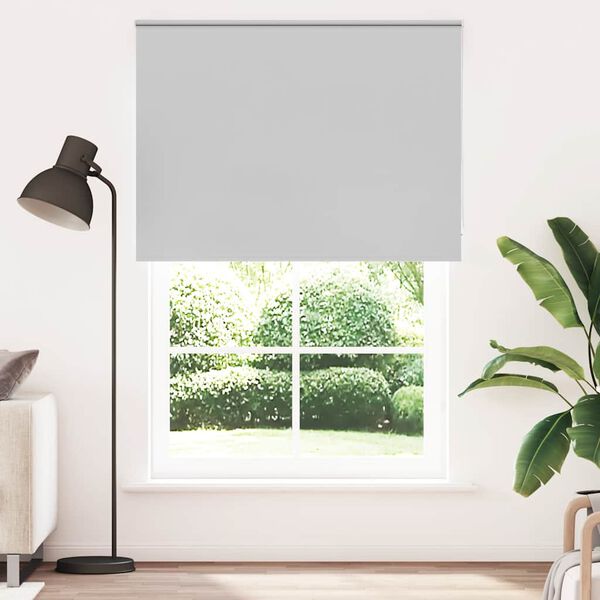 vidaXL Roller Blind Blackout Light Grey 155x210 cm Fabric Width 151.6 cm Polyester