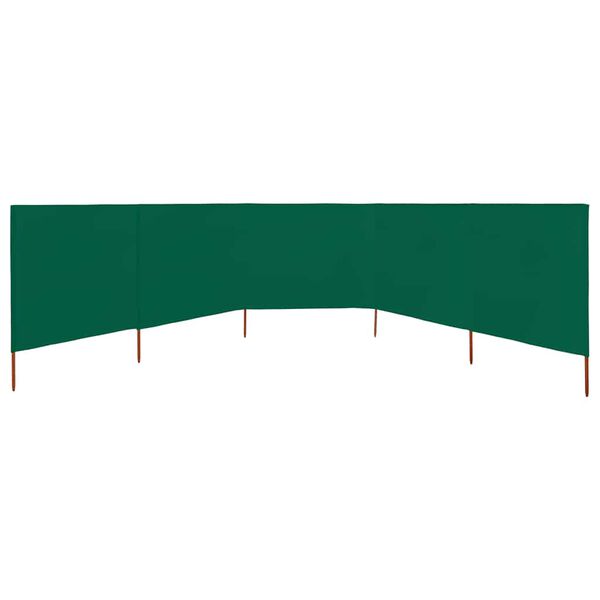 vidaXL 5-panel Wind Screen Fabric 600x120 cm Green