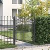 vidaXL Fence Gate with Spikes Grey 125 x 100 cm Powder-coated steel