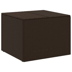 vidaXL Garden Storage Box Brown 291L Poly Rattan