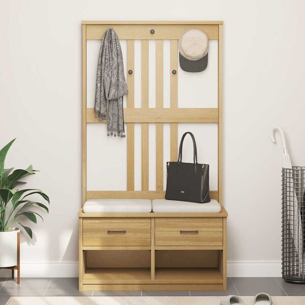 vidaXL Hall Tree SANDNES 87x40x159.5cm Solid Wood Pine