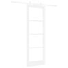vidaXL Sliding Door White 73.5 x 211 cm Solid Pine Wood and Glass
