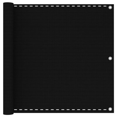 vidaXL Balcony Screen Black 90x400 cm HDPE