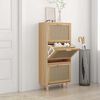 vidaXL Shoe Cabinet Brown 52x25x115 cm Engineered Wood&Natural Rattan
