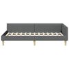 vidaXL Corner Bed Frame with Headboard Dark Grey 90 x 190 cm Fabric