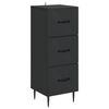 vidaXL Drawer Cabinet Black 33 x 34.5 x 89.5 cm Engineered Wood
