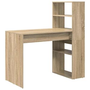 vidaXL Desk Sonoma Oak Engineered Wood 113 x 54 x 120 cm