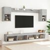 vidaXL 6 Piece TV Wall Units with LED Concrete Grey Engineered Wood