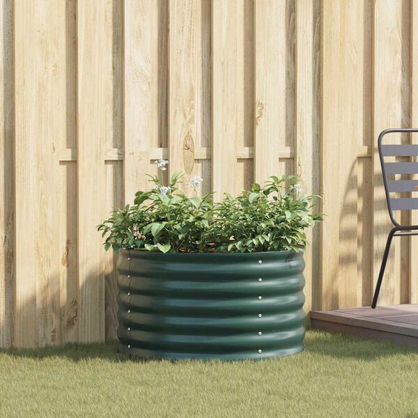 vidaXL Garden Raised Bed Green 80 x 80 x 44 cm Steel