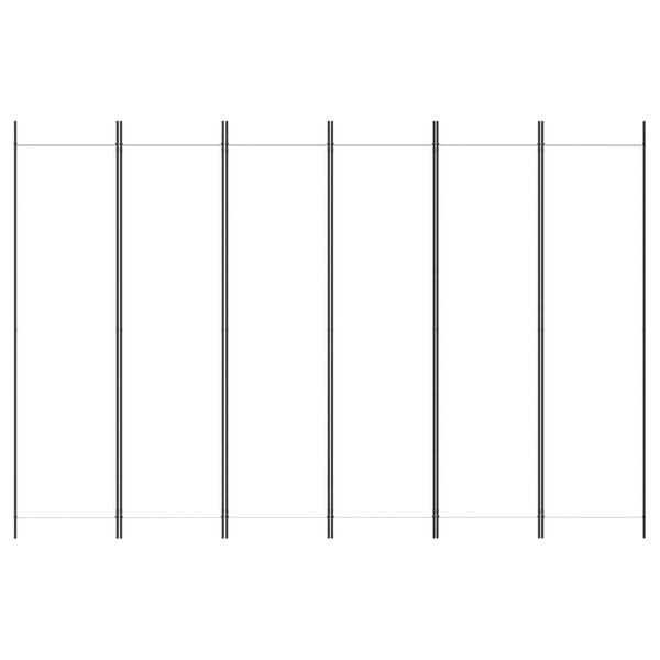 vidaXL 6-Panel Room Divider White 300x200 cm Fabric