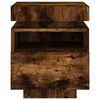 vidaXL Bedside Cabinets with LED Lights 2 pcs Smoked Oak 40x39x48.5 cm