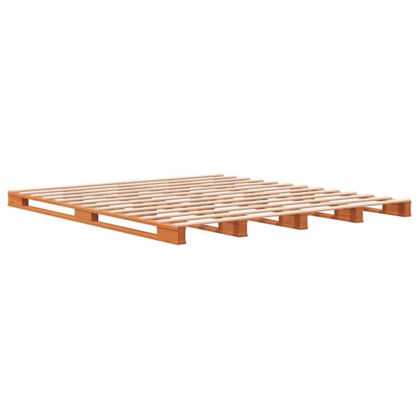 vidaXL Pallet Bed without Mattress Wax Brown 180x200 cm Super King Solid Wood Pine