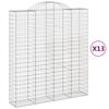 vidaXL Arched Gabion Baskets 13 pcs 200x50x220/240 cm Galvanised Iron