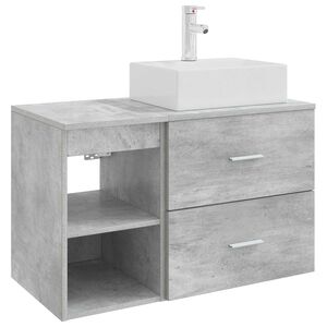 vidaXL Bathroom Furniture Set 2 pcs Concrete Grey Engineered Wood