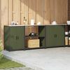 vidaXL Kitchen Storage Set with Shelf Other 3 pcs Olive Green Steel