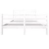 vidaXL Bed Frame without Mattress White Solid Wood 160x200 cm (810441+814105)