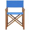 vidaXL Director's Chairs 2 pcs Solid Teak Wood Blue