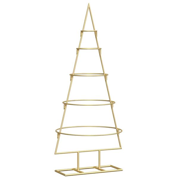 vidaXL Metal Christmas Tree with Stand Gold 90 cm Powder-coated steel