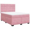 vidaXL Box Spring Bed with Mattress Pink 140x190 cm Velvet