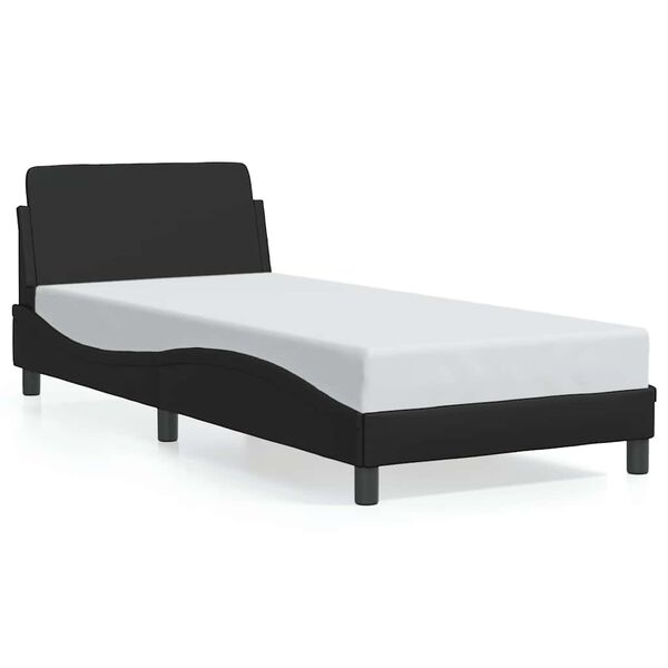 vidaXL Bed Frame "Dover" Black 90x190 cm Single Faux Leather