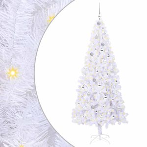vidaXL Artificial Christmas Tree with Stand White 210 cm PVC and Steel