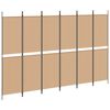 vidaXL 6-Panel Room Divider Beige 300 x 200 cm Fabric