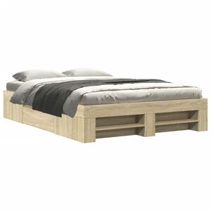 vidaXL Bed Frame without Mattress Sonoma Oak 120x200 cm Engineered Wood