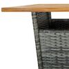 vidaXL Bar Table Grey 60x60x110 cm Poly Rattan and Solid Acacia Wood