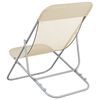 vidaXL Folding Beach Chairs 2 pcs Cream Textilene&Powder-coated Steel