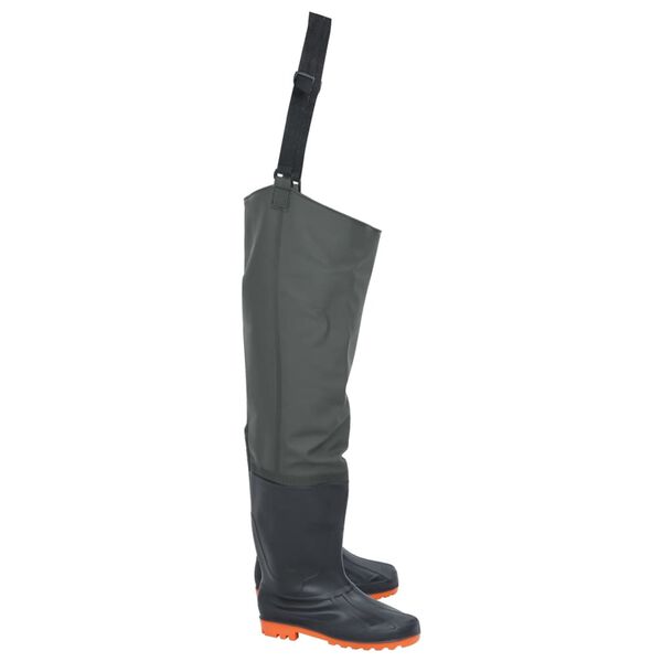 vidaXL Hip Waders Dark Green Size 45