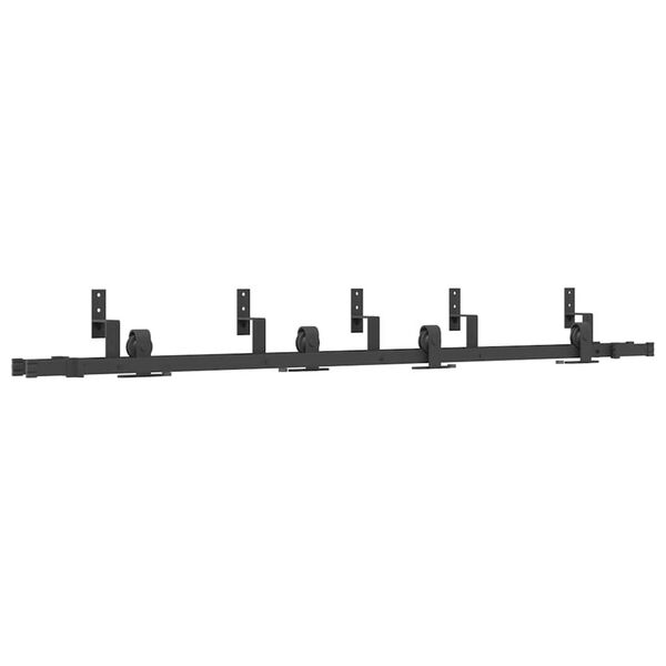 vidaXL Sliding Door Hardware Kit 213,5 cm Steel Black