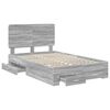 vidaXL Bed Frame with Drawer Grey Sonoma 120 x 190 cm Engineered Wood