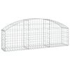vidaXL Arched Gabion Basket 150x30x40/60 cm Galvanised Iron