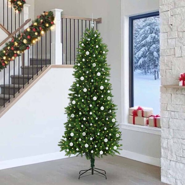 vidaXL Christmas Tree with 300 LEDs with Stand Green 240 cm PE