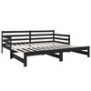 vidaXL Pull-out Day Bed without Mattress Black 2x(90x190)cm