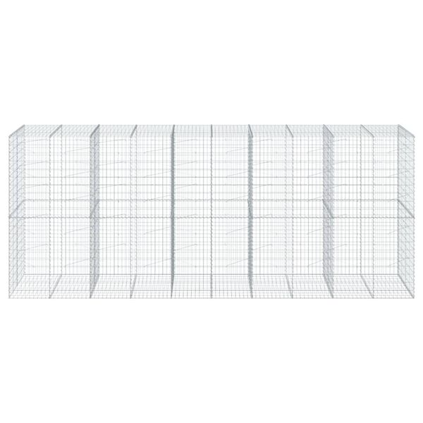 vidaXL Gabion Basket with Cover 500x100x200 cm Galvanised Iron