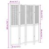vidaXL Room Divider 4 Panels White Solid Wood Paulownia