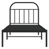 vidaXL Metal Bed Frame without Mattress with Headboard Black 80x200cm
